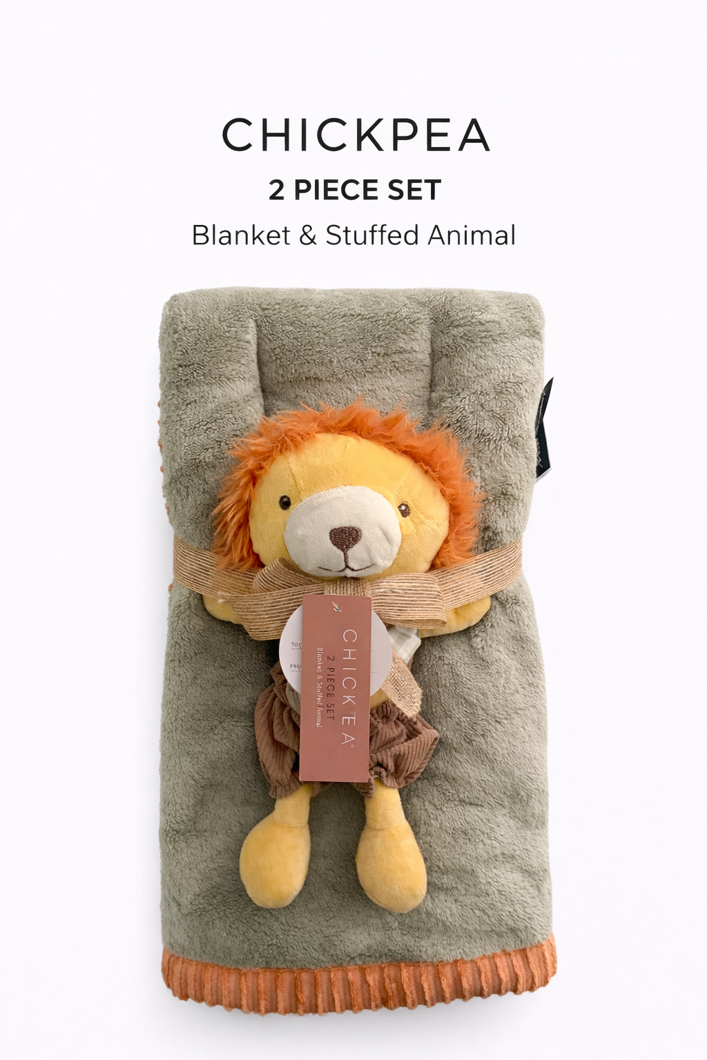 CHICKPEA - SET DE COBIJA Y ANIMAL DE PELUCHE PARA BEBÉ