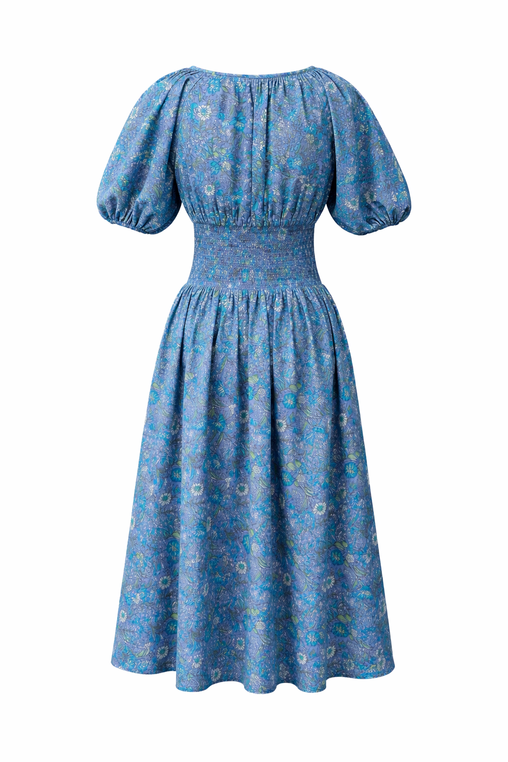 J.CREW - VESTIDO LARGO FLOREADO AZUL DE DISEÑADOR PARA MUJER