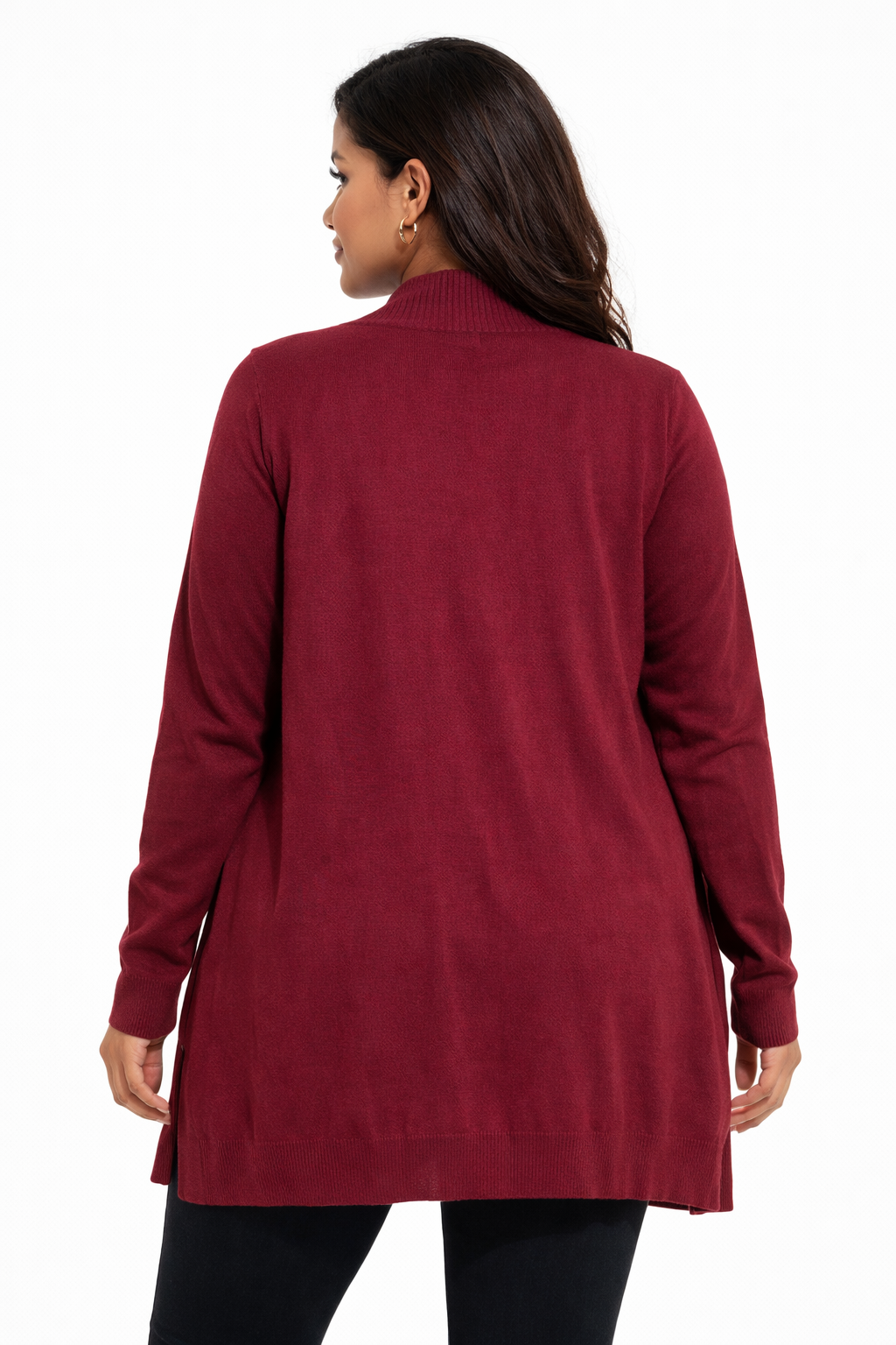 VOLANLIMO - CARDIGAN COLOR VINO PARA MUJER
