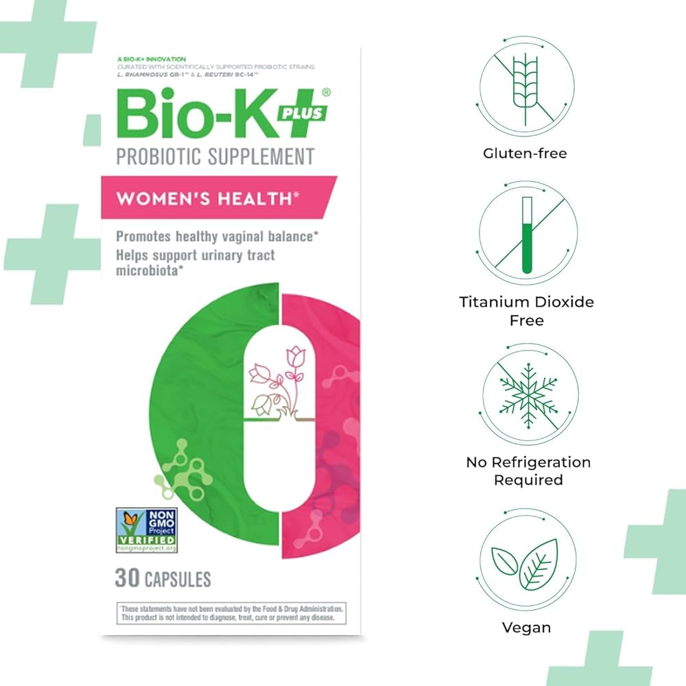 Bio K+ Women’s Health – Probiotic Supplement for Women Supports Vaginal & Urinary Tract Health