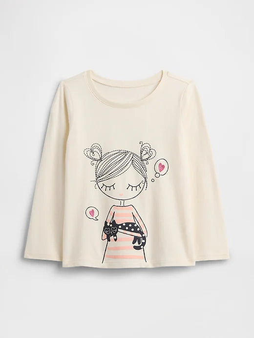 GAP KIDS - PLAYERA CON DISEÑO PARA NIÑA