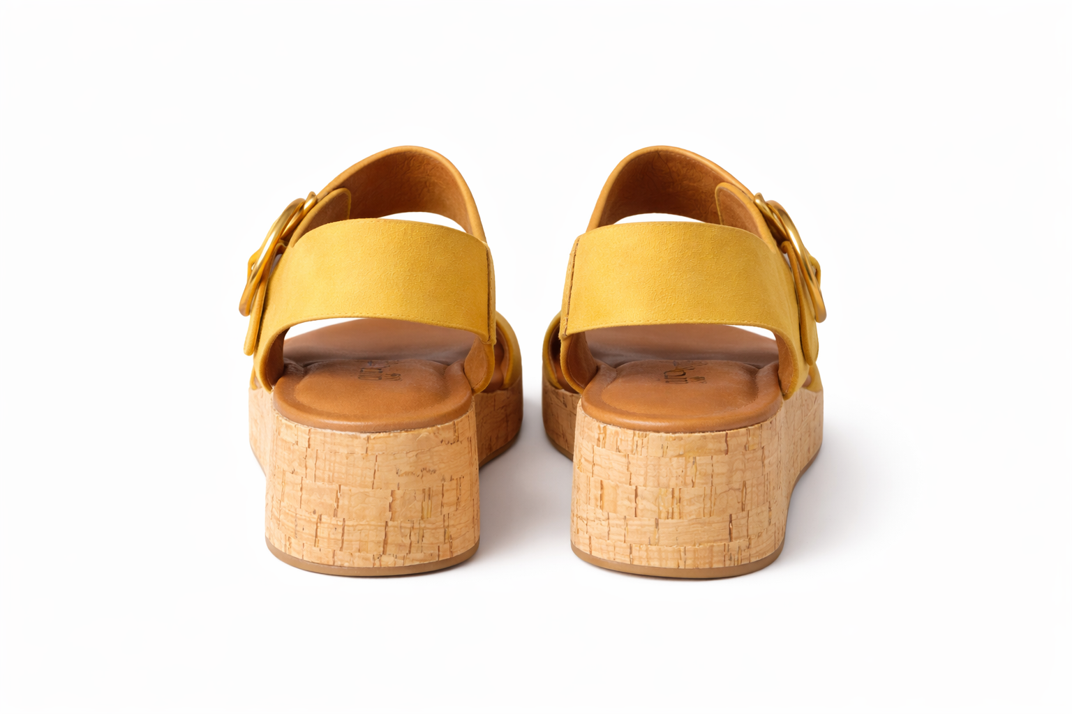 EuroSoft Finnly Womens Yellow Leather Wedge Sandal