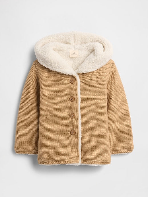 GAP BABY SHERPA - SUÉTER CON GORRO AFELPADO