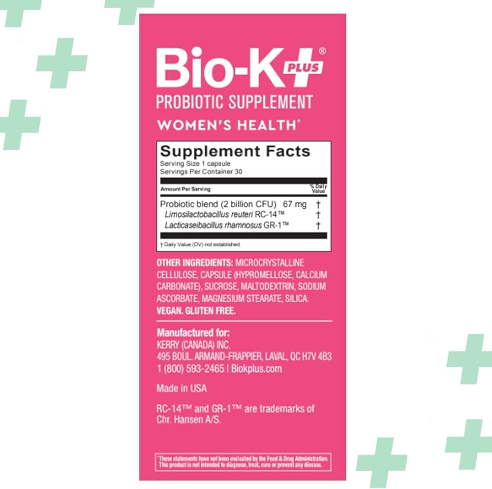 BIO K+ - PROBIÓTICO PARA LA SALUD VAGINAL Y URINARIA (SALUD DE LA MUJER)