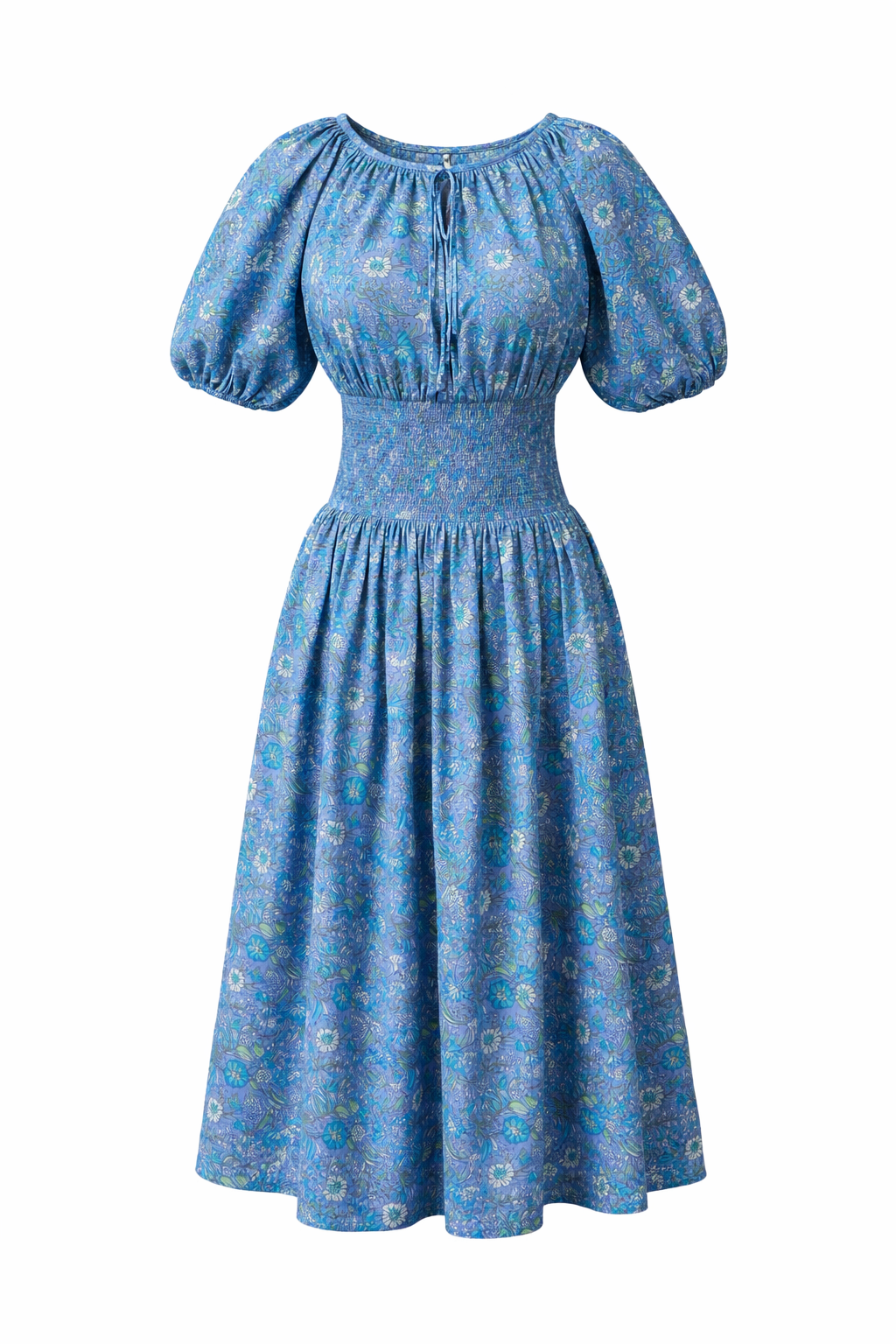 J.CREW - VESTIDO LARGO FLOREADO AZUL DE DISEÑADOR PARA MUJER
