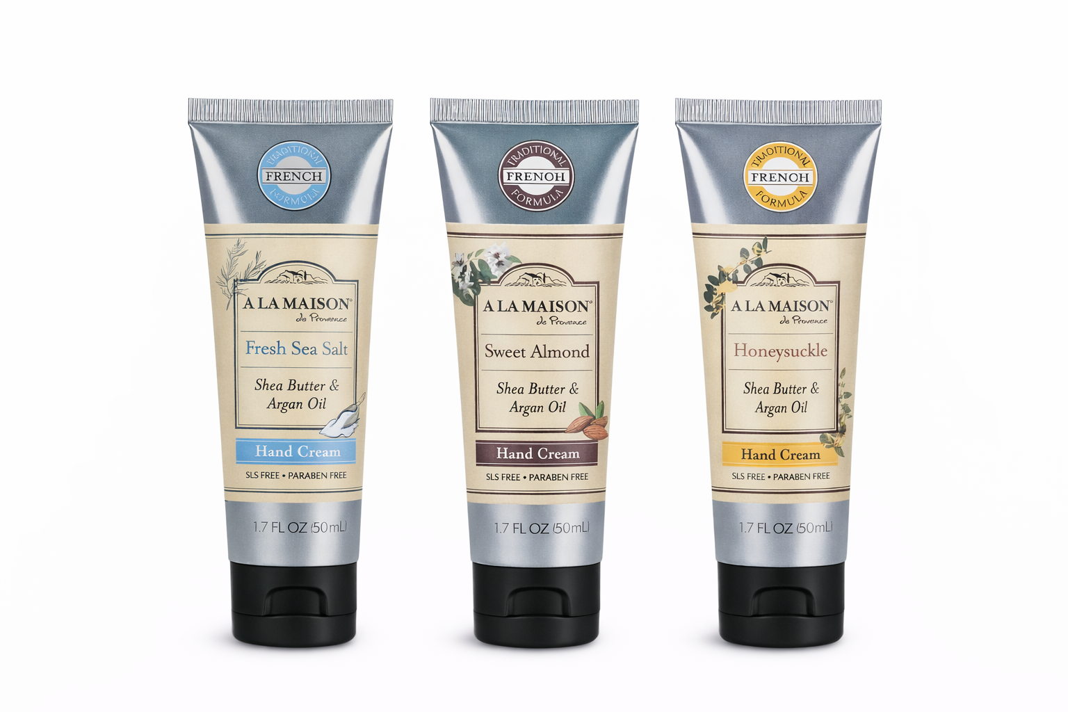 A La Maison de Provence Hand Cream 3-Piece Set — Shea Butter & Argan Oil