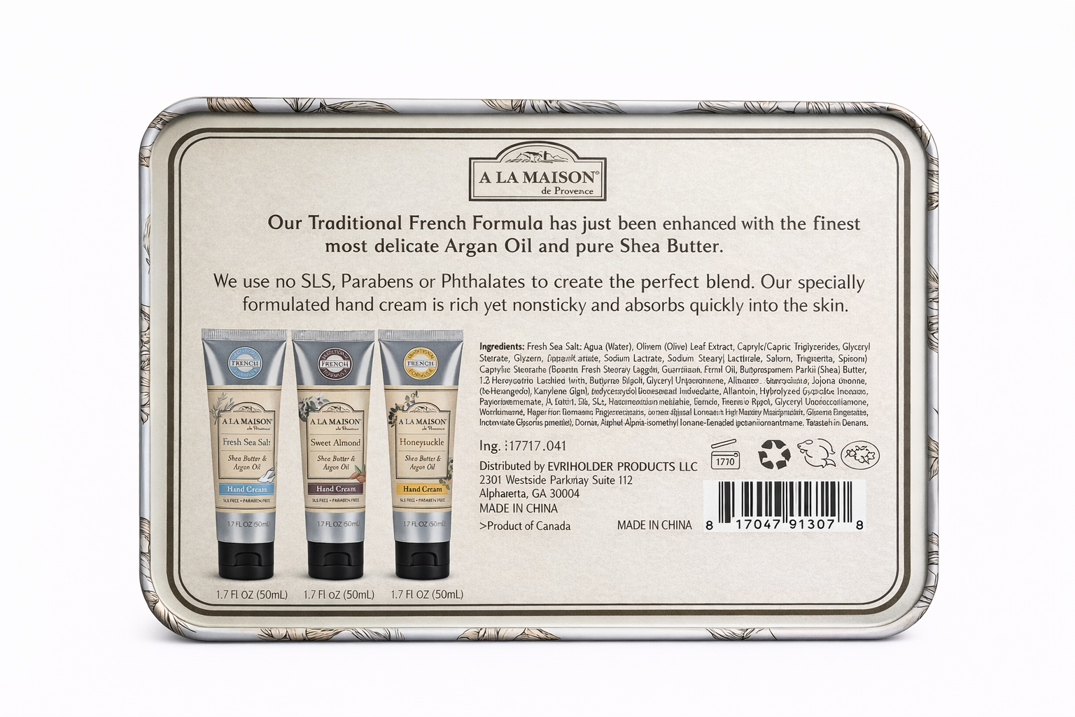 A La Maison de Provence Hand Cream 3-Piece Set — Shea Butter & Argan Oil