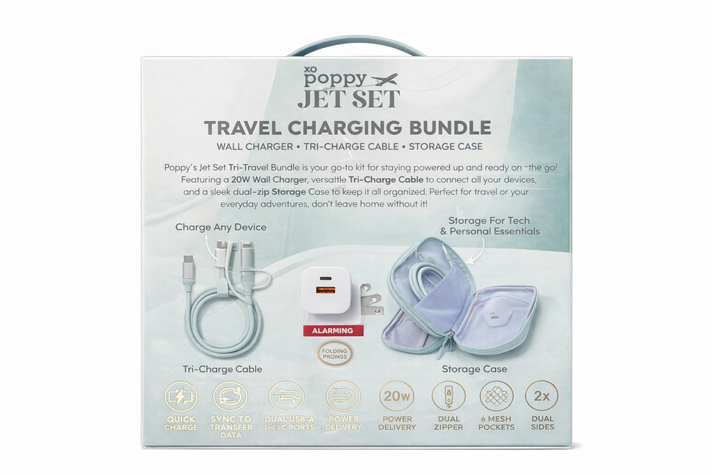 XO POPPY JET SET – SET DE CARGADORES PARA VIAJE