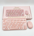 XO POPPY - TECLADO Y MOUSE (COLOR ROSADO CON BLANCO)