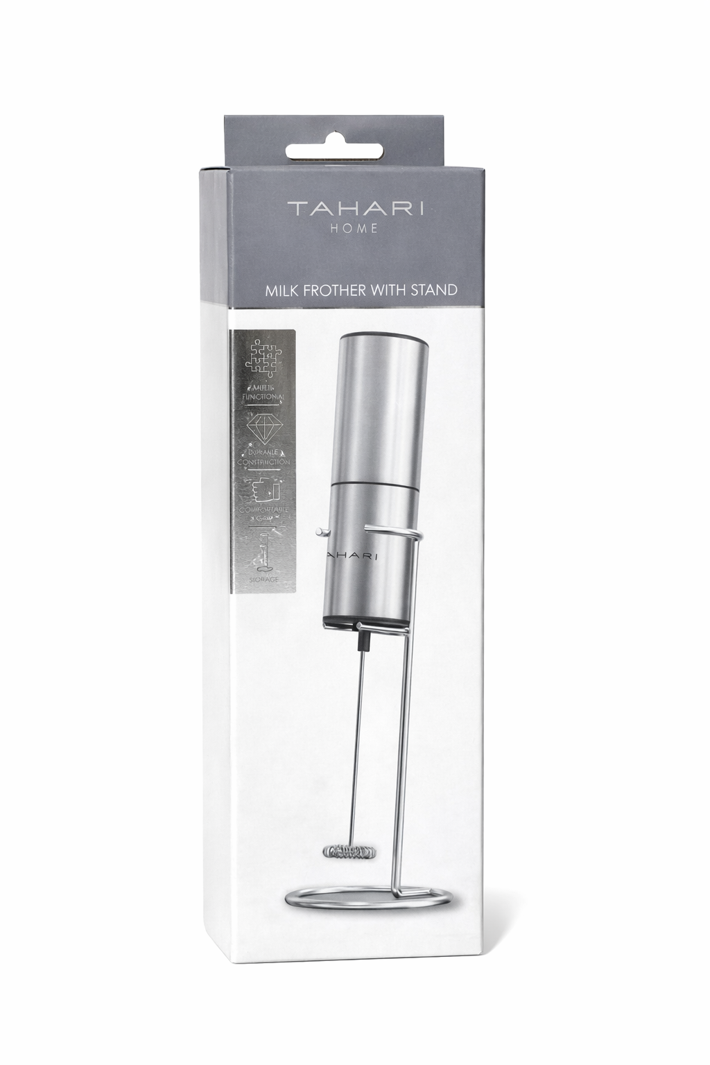 TAHARI-BATIDOR MANUAL ELÉCTRICO PLATEADO