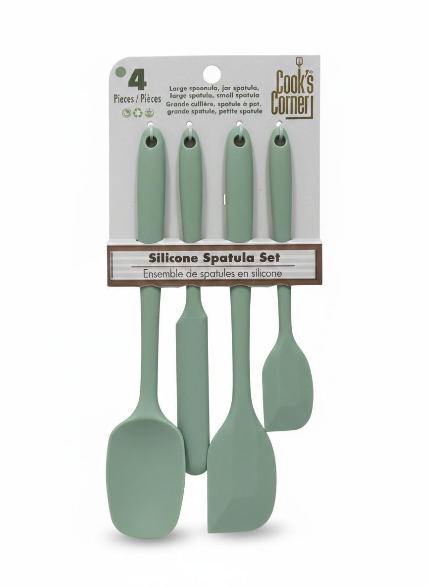 COOKS CORNER-SET DE 4 ESPÁTULAS DE SILICON