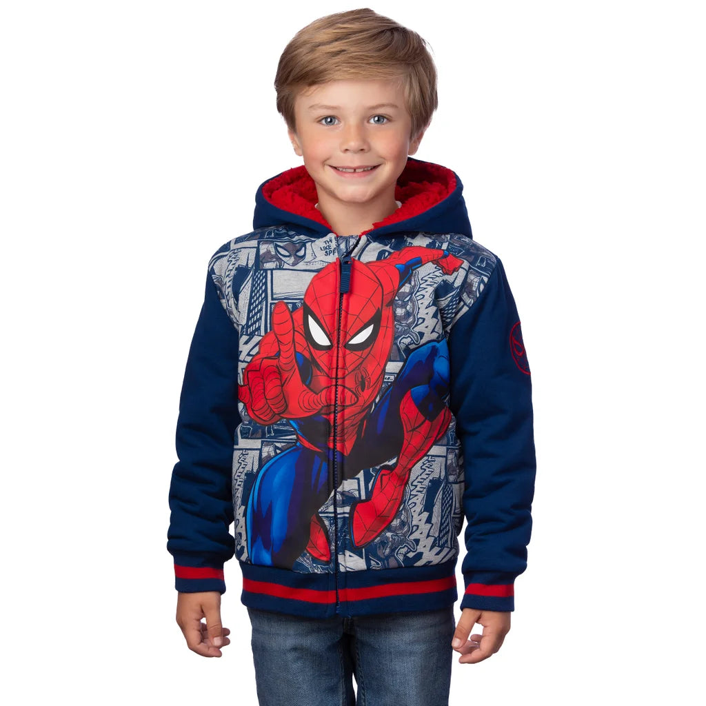 SPIDERMAN - SUDADERA CON GORRO DE PELUCHE PARA NIÑO