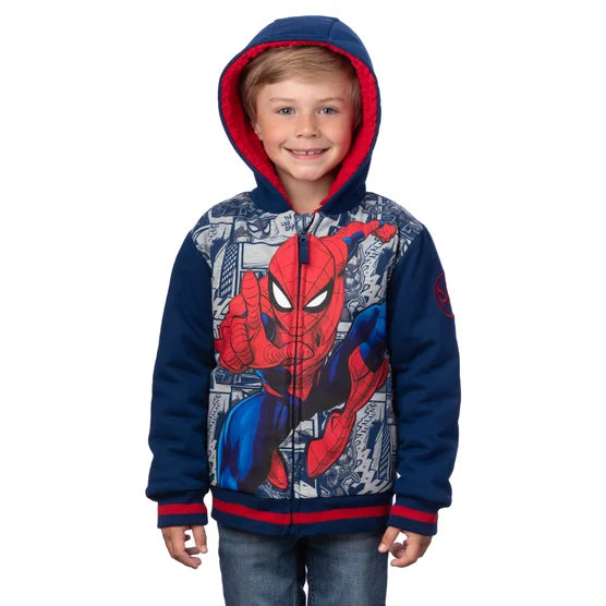 SPIDERMAN - SUDADERA CON GORRO DE PELUCHE PARA NIÑO