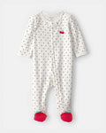 CARTER’S BABY - PIJAMA PARA DORMIR Y JUGAR 100% ALGODÓN  CON DISEÑO DE CEREZA (1 PIEZA PARA BEBÉ NIÑA:COLOR CREMA)
