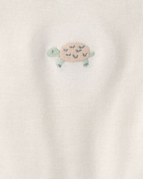 CARTER’S BABY - PAÑALEROS MANGA CORTA (PAQUETE DE 5 BODYS CON DISEÑO DE ANIMALES COLORES CREMA)