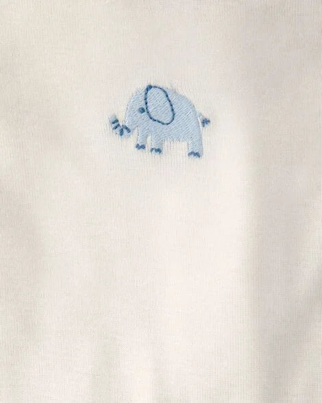 CARTER’S BABY - PAÑALEROS MANGA CORTA (PAQUETE DE 5 BODYS CON DISEÑO DE ANIMALES COLORES CREMA)