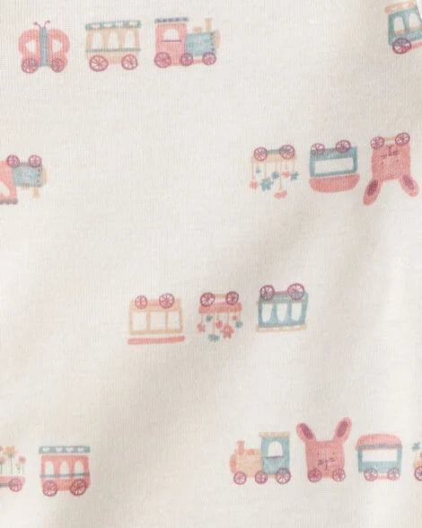 CARTER’S BABY - PAÑALEROS MANGA CORTA CON DISEÑO PRIMAVERAL (5 PIEZAS PARA BEBÉ NIÑA:COLORES PASTELES)