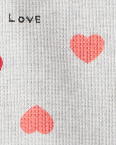 CARTER’S BABY - CONJUNTO DE TOP Y PANTALÓN CON DISEÑO DE CORAZONES (2 PIEZAS PARA NIÑA:COLOR GRIS)
