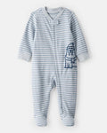 CARTER’S BABY - PIJAMA PARA DORMIR Y JUGAR 100% ALGODÓN  CON DISEÑO DE FOCA (1 PIEZA PARA BEBÉ NIÑO:COLOR AZUL)