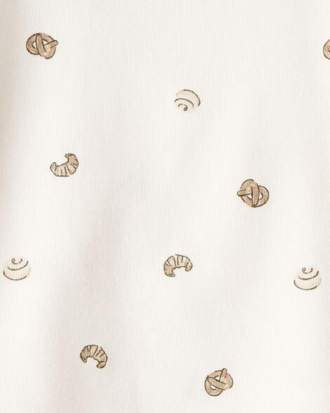 CARTER’S BABY - CAMISETA DE MANGA LARGA CON DISEÑO DE PASTELITOS (1 PIEZA PARA BEBÉ NIÑO:COLOR CREMA)