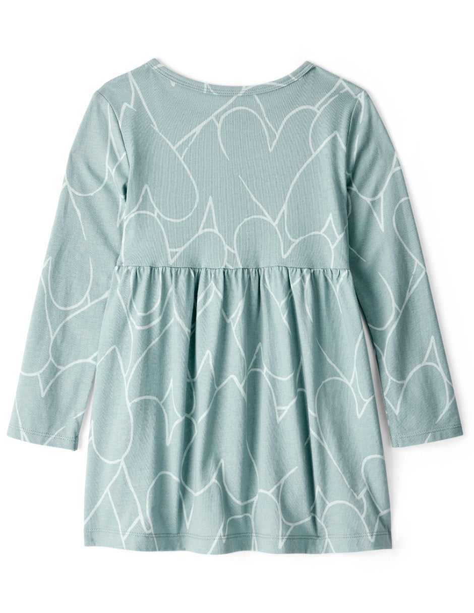 CARTER’S BABY - VESTIDO MANGA LARGA CON DISEÑO DE CORAZÓN (1 PIEZA PARA BEBÉ NIÑA:COLOR VERDE)