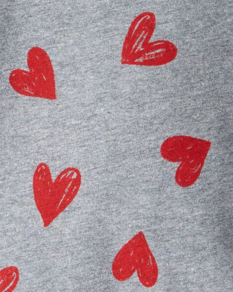 CARTER’S BABY - PAÑALERO DE MANGA LARGA CON DISEÑO DE CORAZONES (1 PIEZA PARA BEBÉ NIÑA:COLOR GRIS)